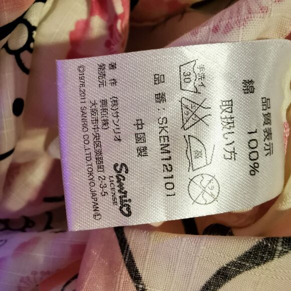 Rare Hello Kitty Pink Sakura Kimono Yukata Geta Women Robe Japan Vintage Retro - Picture 2 of 16